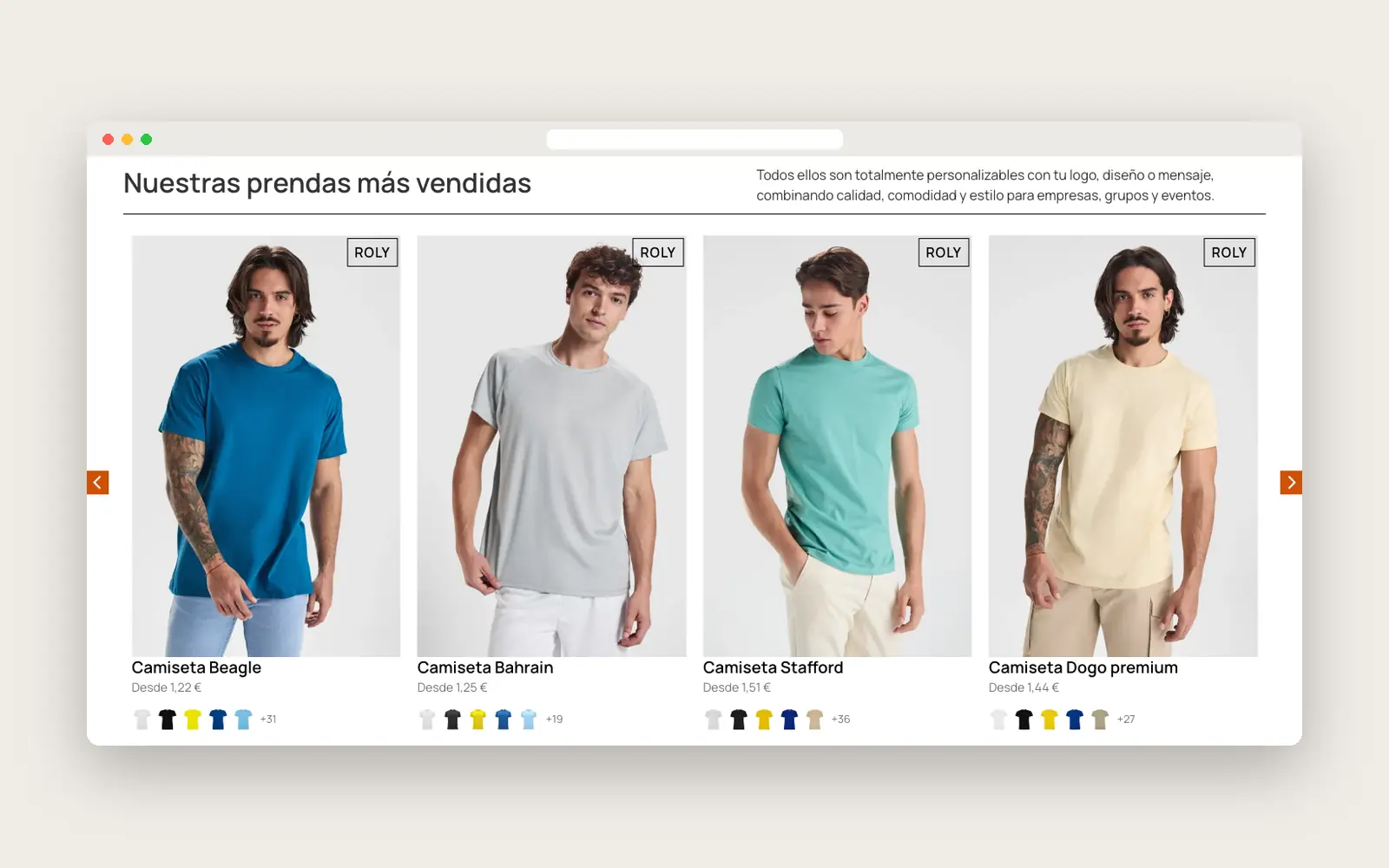 Tienda online de Camisetas para Eventos diseñada por Arysa